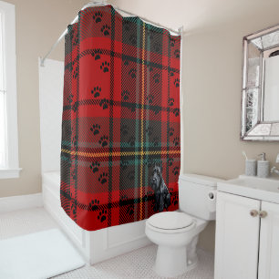 Schotse Terrier (Scotty) Tartan. Douchegordijn
