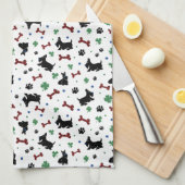 Schotse Terriër Shamrocks Fun Dog Design Theedoek (Quarter Fold)