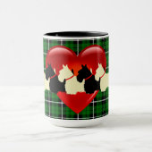 Schotse Terriër silhouet, eilandgroeide plaid Mok (Midden)