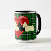 Schotse Terriër silhouet, eilandgroeide plaid Mok (Voorkant rechts)