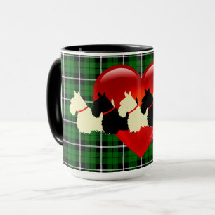 Schotse Terriër silhouet, eilandgroeide plaid Mok