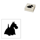 Schotse terriër silhouet/front-side uitzicht rubberstempel (Gestempeld)