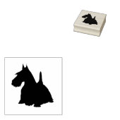 Schotse terriër silhouet/front-side uitzicht rubberstempel (Gestempeld)