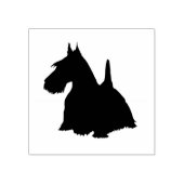 Schotse terriër silhouet/front-side uitzicht rubberstempel (Afrduk)