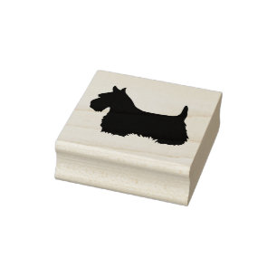 Schotse terriër silhouet/kant uitzicht rubberstempel
