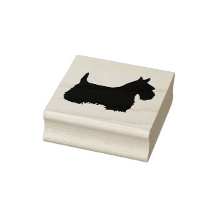 Schotse terriër silhouet/kant uitzicht rubberstempel