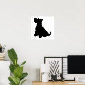 Schotse Terrier Silhouet Poster (Thuiskantoor)