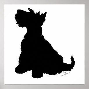 Schotse Terrier Silhouet Poster