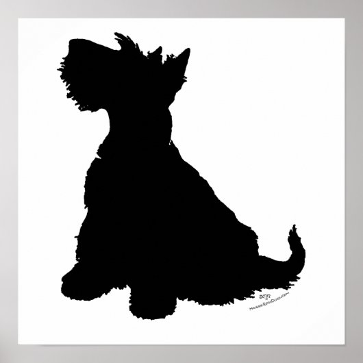 Schotse Terrier Silhouet Poster (Voorkant)