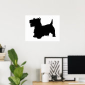 Schotse Terrier Silhouet Poster (Thuiskantoor)