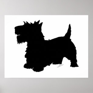 Schotse Terrier Silhouet Poster