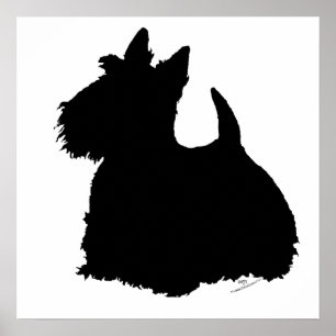 Schotse Terrier Silhouet Poster