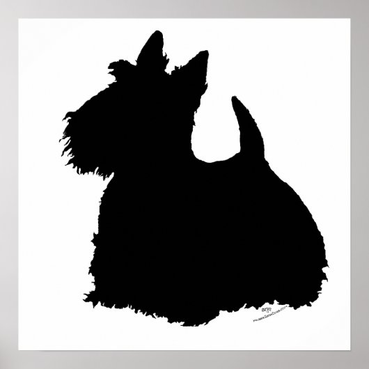 Schotse Terrier Silhouet Poster (Voorkant)