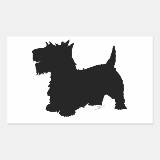 Schotse Terriër Silhouet Rechthoekige Sticker (Voorkant)