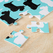 Schotse Terriër silhouet, zwart/witte hond Legpuzzel (Zijkant)