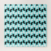 Schotse Terriër silhouet, zwart/witte hond Legpuzzel (Horizontaal)