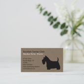 Schotse Terriër Silhouette | Black Scottie Dog Visitekaartje (Staand voorkant)