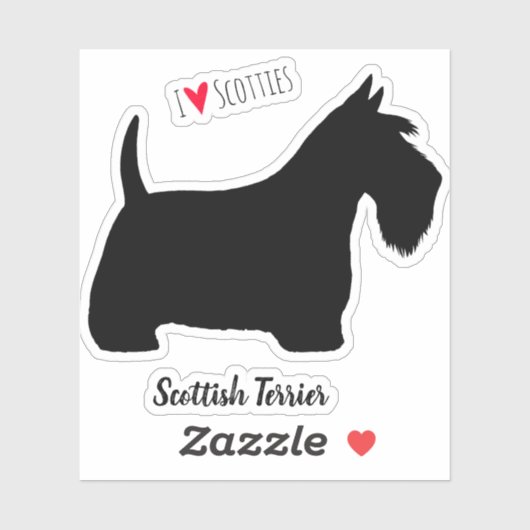 Schotse Terrier Silhouette Scottie Hond Sticker (Vel)