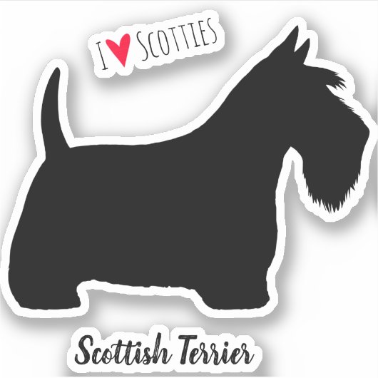 Schotse Terrier Silhouette Scottie Hond Sticker (Voorkant)