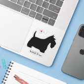 Schotse Terrier Silhouette Scottie Hond Sticker (Laptop met iPhone)