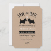 Schotse Terrier Silhouetten Bruiloft Save the Date (Voorkant)