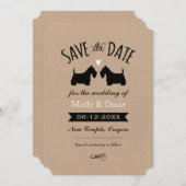 Schotse Terrier Silhouetten Bruiloft Save the Date (Voorkant / Achterkant)