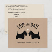 Schotse Terrier Silhouetten Bruiloft Save the Date Aankondigingskaart (Voorkant / Achterkant)