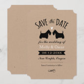Schotse Terriër Silhouetten Huwelijk Bewaar de Dat Save The Date (Voorkant / Achterkant)