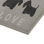 Schotse Terriër Silhouetten met Hart en Liefde Snijplank (Hoek)