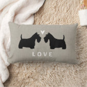 Schotse Terrier Silhouetten met Hart en Tekst Kussen (Deken)