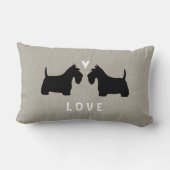 Schotse Terrier Silhouetten met Hart en Tekst Kussen (Achterkant)