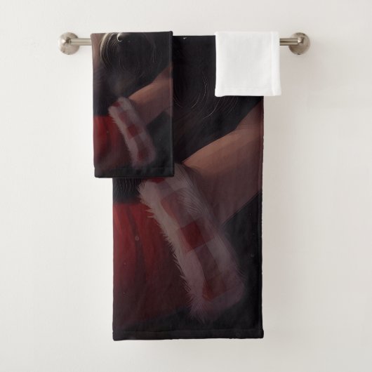 Schotse Terriër Sinterklaas Feestelijke Kerstmis Bad Handdoek (Insitu)