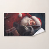 Schotse Terriër Sinterklaas Feestelijke Kerstmis Bad Handdoek (Handdoek)