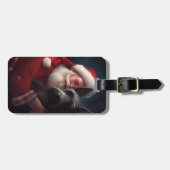 Schotse Terriër Sinterklaas Feestelijke Kerstmis Bagagelabel (Voorkant horizontaal)