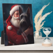 Schotse Terriër Sinterklaas Feestelijke Kerstmis Fotoplaat (Zijkant)