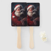 Schotse Terriër Sinterklaas Feestelijke Kerstmis Handwaaier (Voorkant en achterkant)