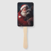 Schotse Terriër Sinterklaas Feestelijke Kerstmis Handwaaier (Achterkant)