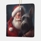 Schotse Terriër Sinterklaas Feestelijke Kerstmis Keramisch Ornament (Links)