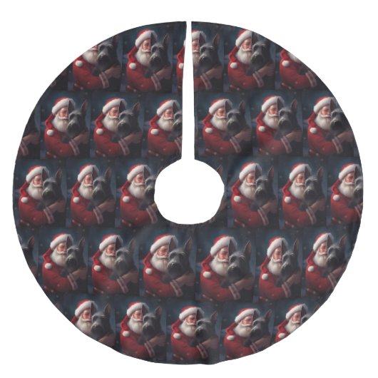 Schotse Terriër Sinterklaas Feestelijke Kerstmis Kerstboom Rok (Voorkant)