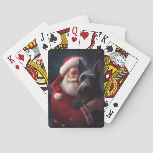 Schotse Terriër Sinterklaas Feestelijke Kerstmis Pokerkaarten (Achterkant)