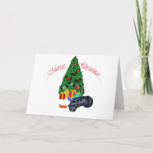 Schotse Terrier Slaapt Kerstmis Feestdagen Kaart