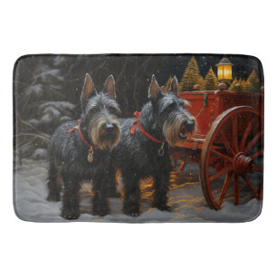 Schotse Terrier Sneeuw Slede Kerst Decoratie Badmat