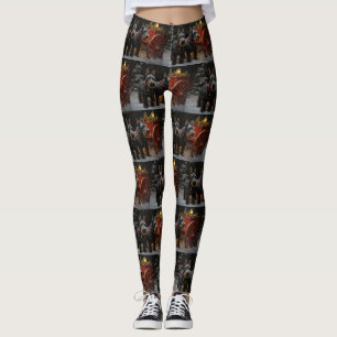 Schotse Terrier Sneeuw Slede Kerst Decoratie  Leggings