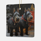Schotse Terrier Sneeuw Slede Kerstmis Decoratie (Links)