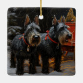 Schotse Terrier Sneeuw Slede Kerstmis Decoratie (Achterkant)