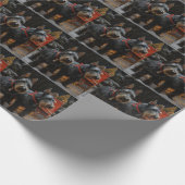 Schotse Terriër Snowy Sleigh Kerst Decor Cadeaupapier (Hoek)