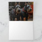 Schotse Terriër Snowy Sleigh Kerst Decor Kaart (Binnen)