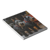 Schotse Terriër Snowy Sleigh Kerst Decor Notitieblok (Schuin)