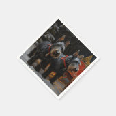 Schotse Terriër Snowy Sleigh Kerst Decor Servet (Hoek)