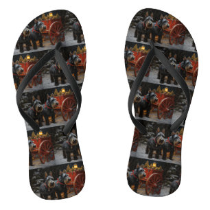 Schotse Terriër Snowy Sleigh Kerst Decor Teenslippers